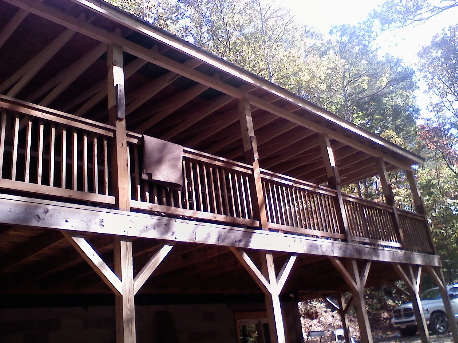 Timber framing under a new elevated porch and deck — Roof Leak Repair in Ashippun by Roofing Brothers